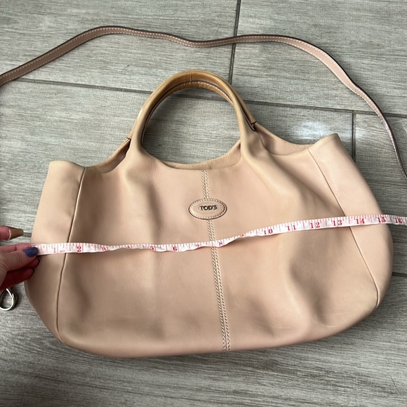 Tod’s Shopping Media Leather Two Way Bag Tan GUC - Picture 3 of 17